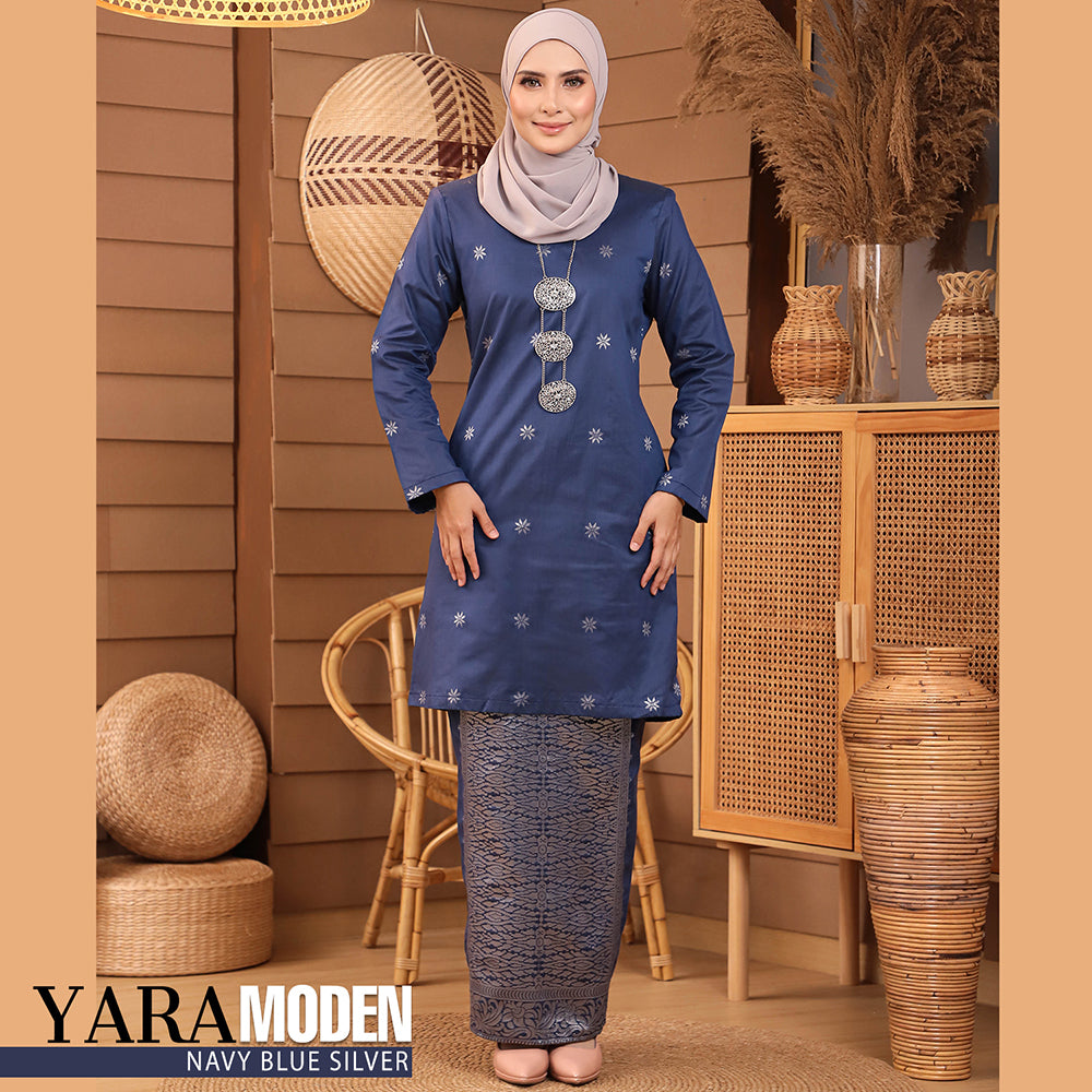 KURUNG MODEN YARA NAVY BLUE-1002