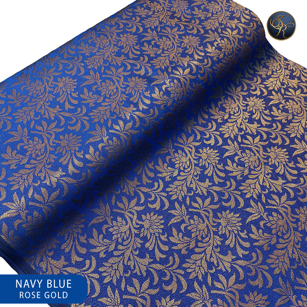 Brocade Navy Blue Rose Gold-1029