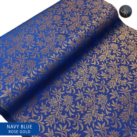 Brocade Navy Blue Rose Gold-1029