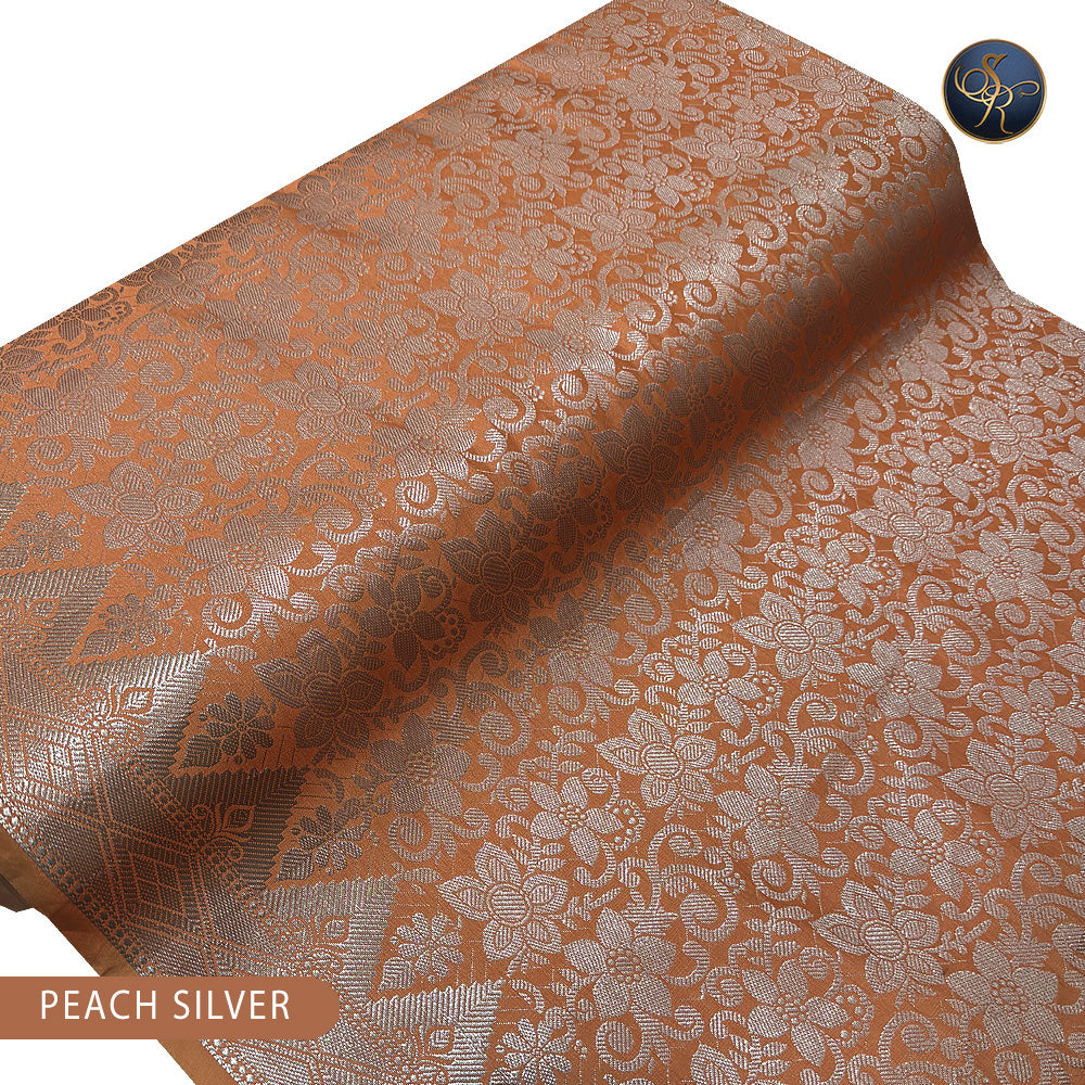 Brocade Peach Silver-1034