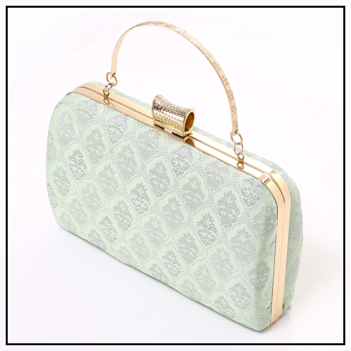 CLUTCH SONGKET HAND BAG - APPLE GREEN