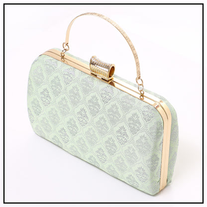 CLUTCH SONGKET HAND BAG - APPLE GREEN