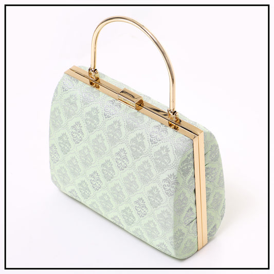 CLUTCH SONGKET HAND BAG - SOFT GREEN