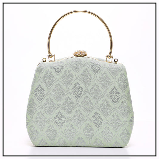 CLUTCH SONGKET HAND BAG - SOFT GREEN