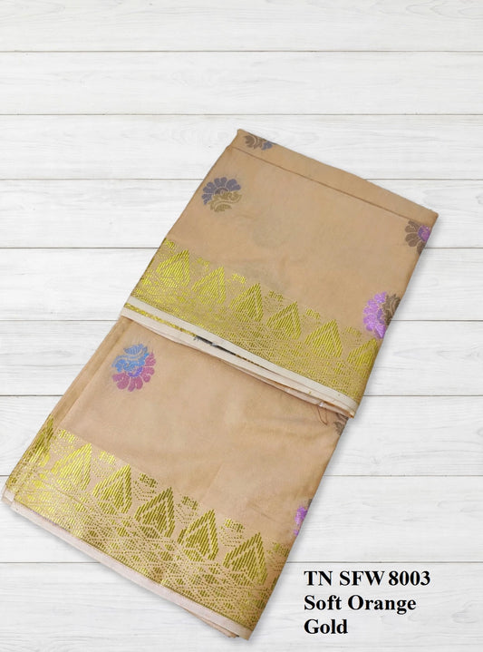 Songket Bunga Tona Matahari  Soft Orange-8003