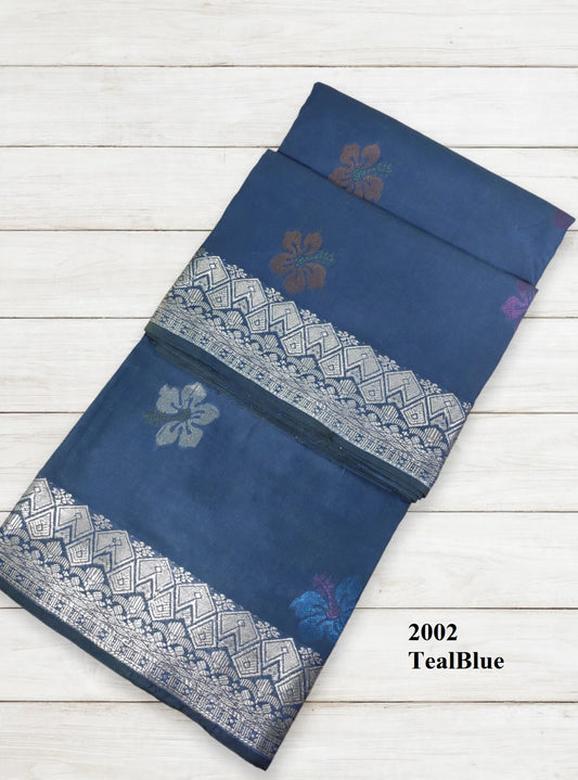 Songket Bunga Tona Bunga Raya Teal Blue-2002