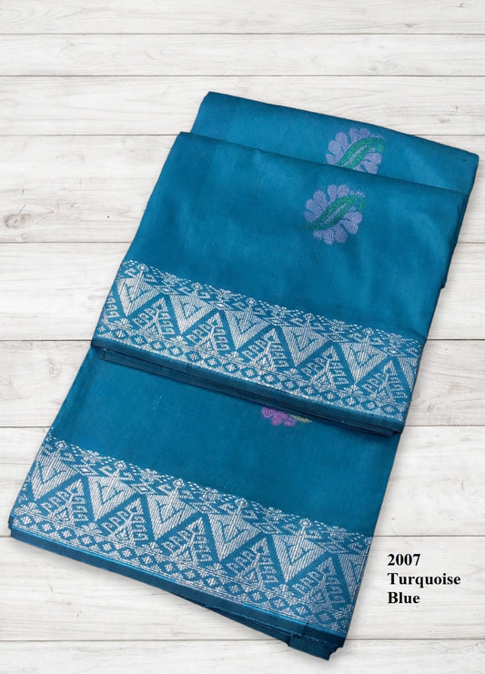 Songket Bunga Tona Flamingo Turquoise BlueS-2007