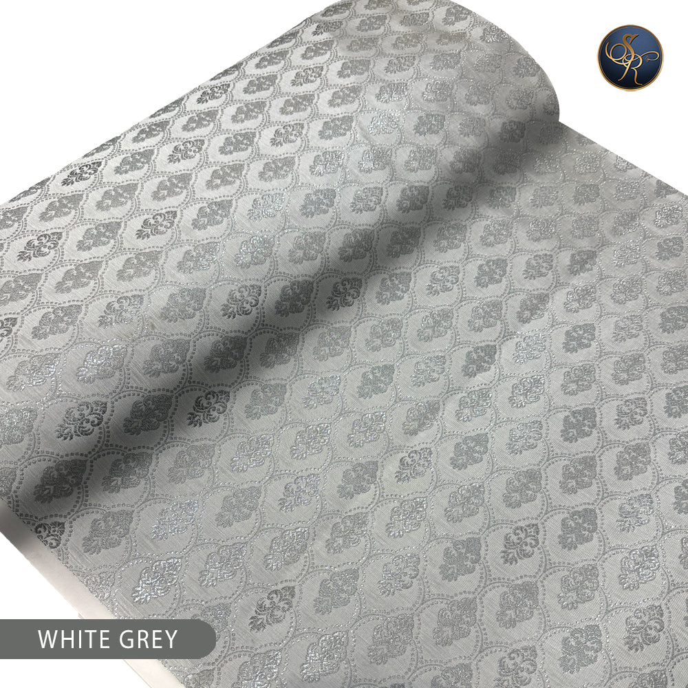 Brocade White Grey-1008