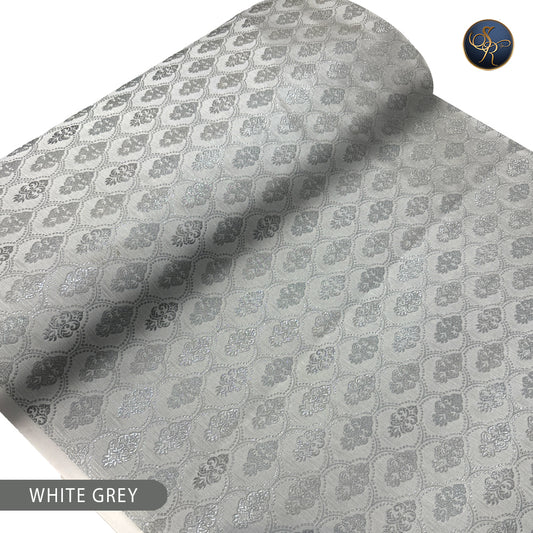 Brocade White Grey-1008