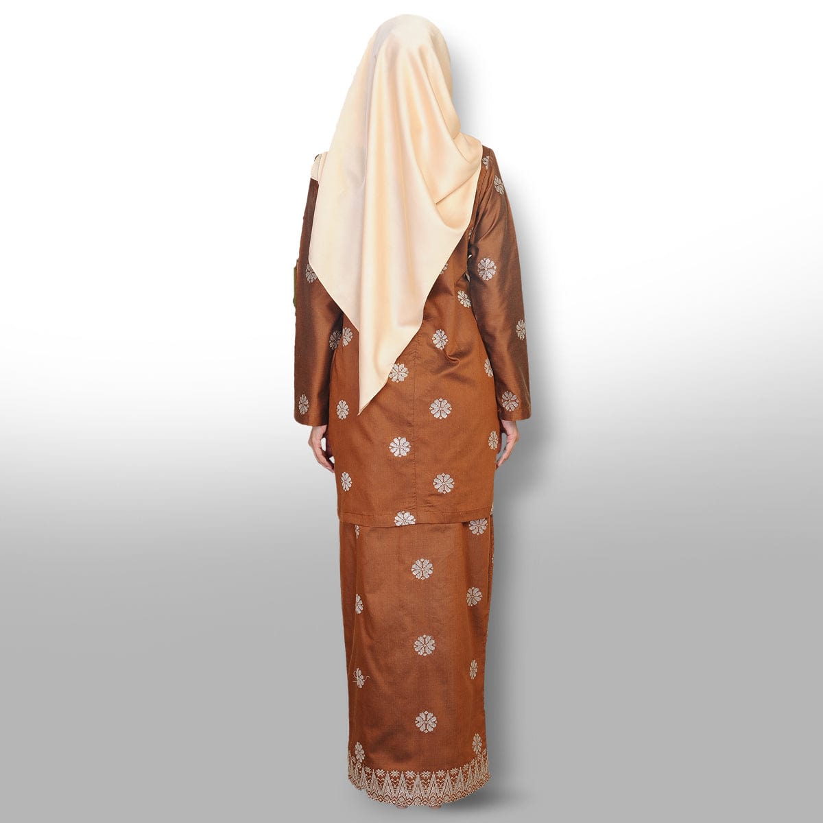 Songket Republik Auliya Kurung Moden-Brown