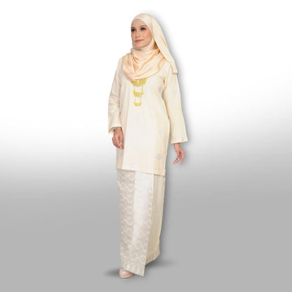 Songket Republik Auliya Kurung Moden - Cream