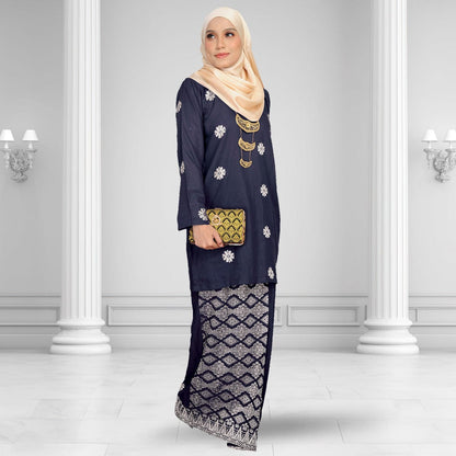 Songket Republik Auliya Kurung Moden - Dark Blue