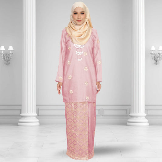 Songket Republik Auliya Kurung Moden - Dusty Pink