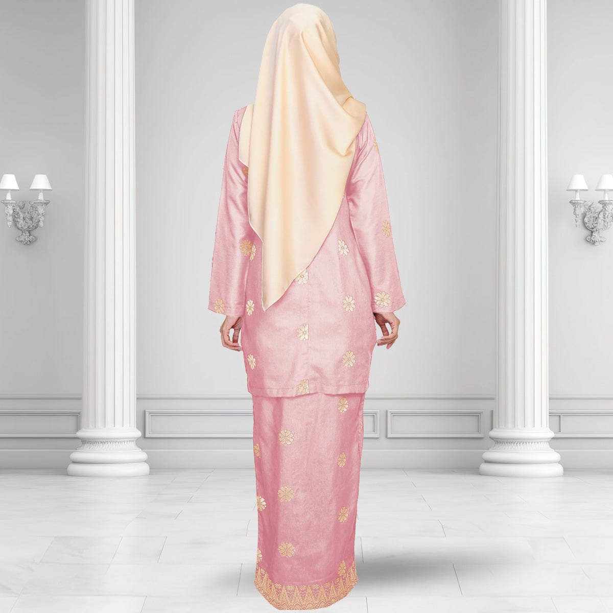 Songket Republik Auliya Kurung Moden - Dusty Pink