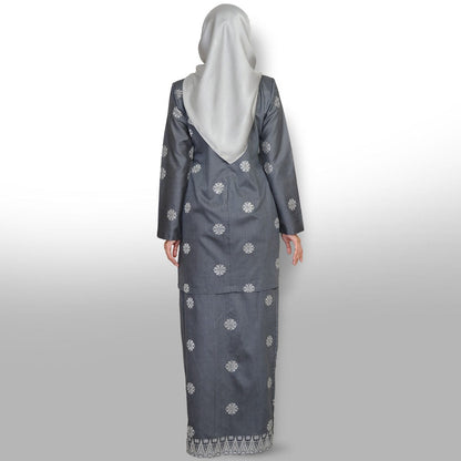 Songket Republik Auliya Kurung Moden-Grey