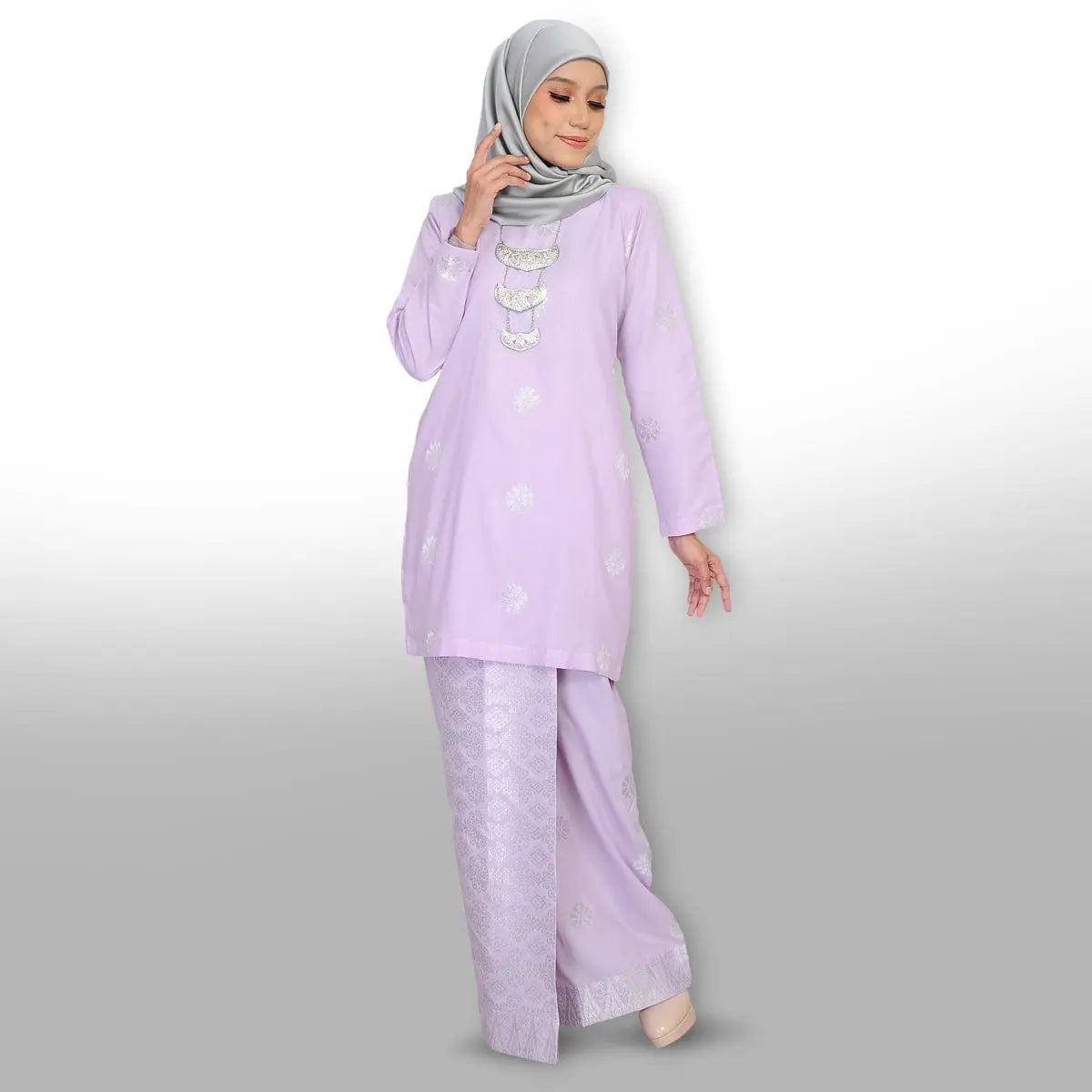 Songket Republik Auliya Kurung Moden - Lavender