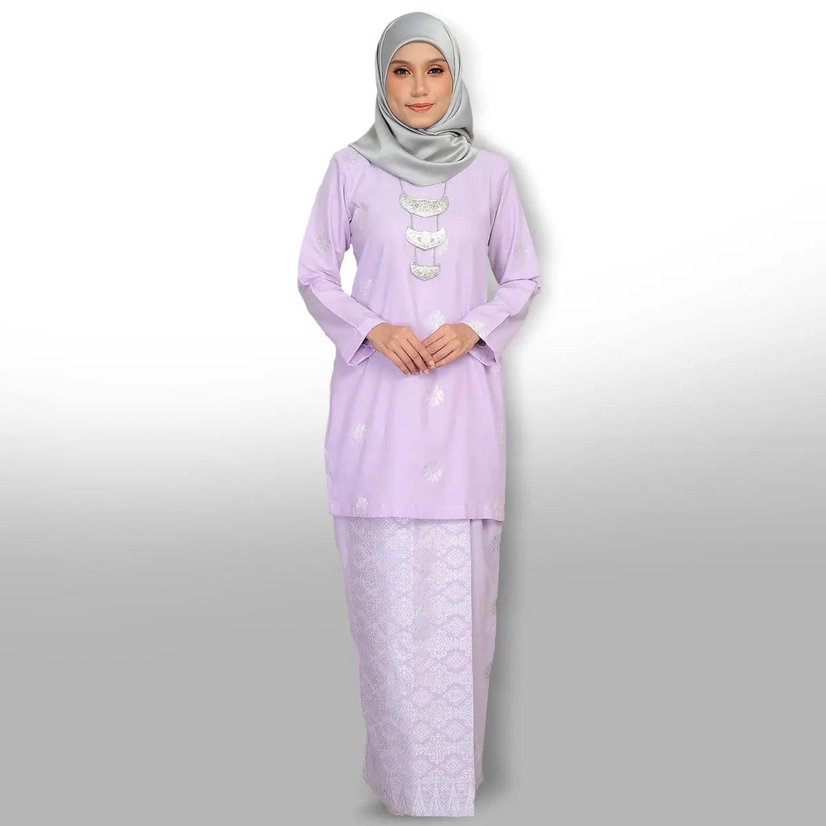 Songket Republik Auliya Kurung Moden-Lavender