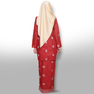 Songket Republik Auliya Kurung Moden-Maroon