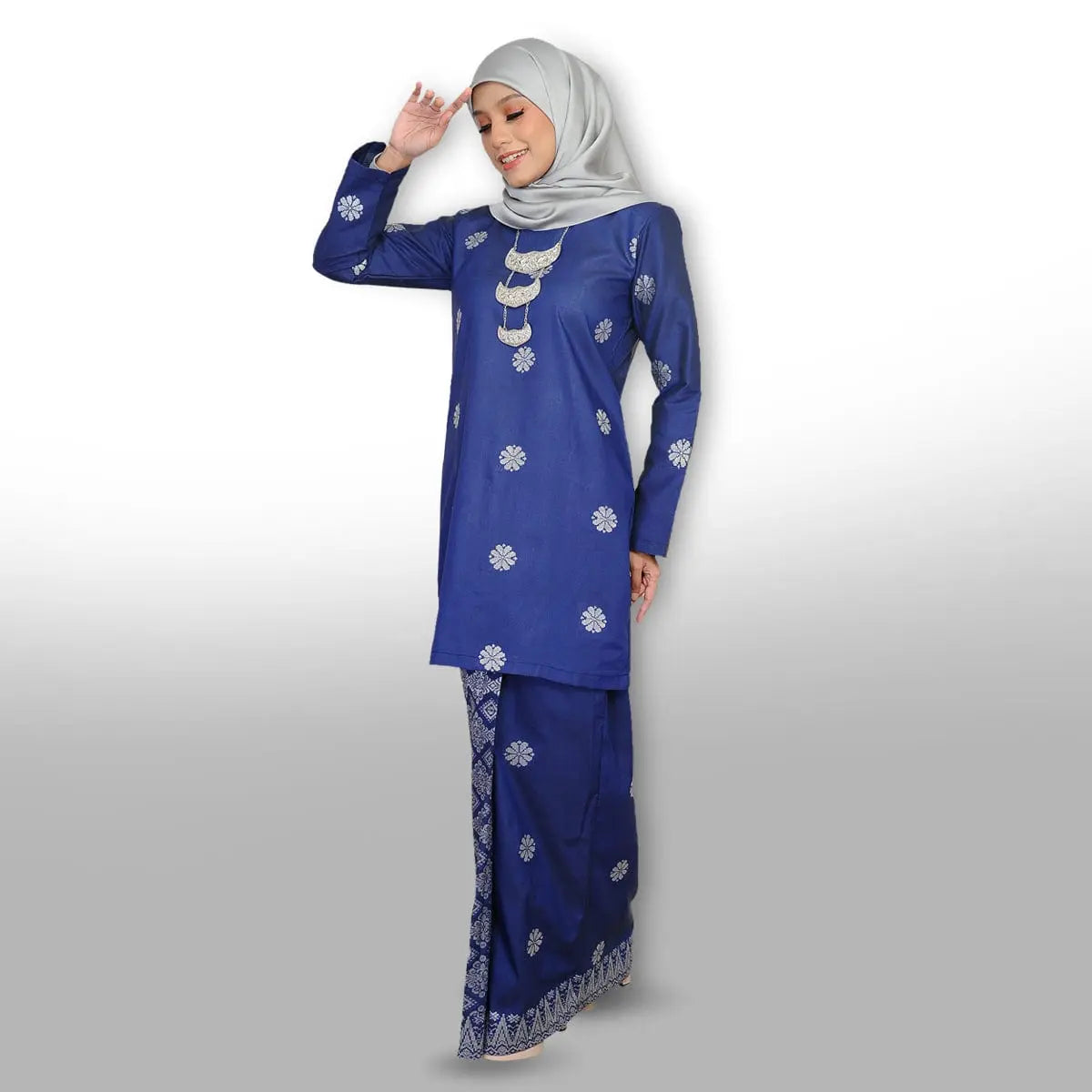 Songket Republik Auliya Kurung Moden - Navy Blue