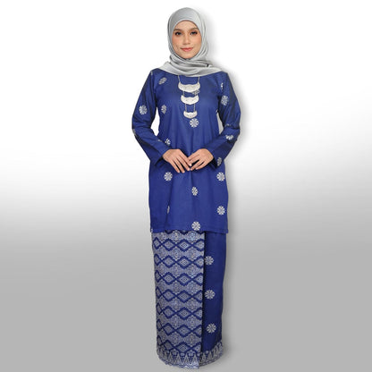 Songket Republik Auliya Kurung Moden-Navy Blue