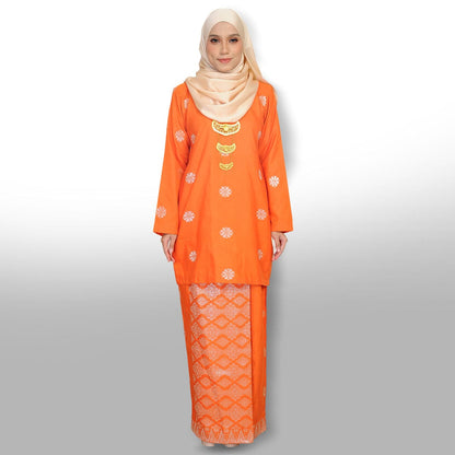 Songket Republik Auliya Kurung Moden - Orange