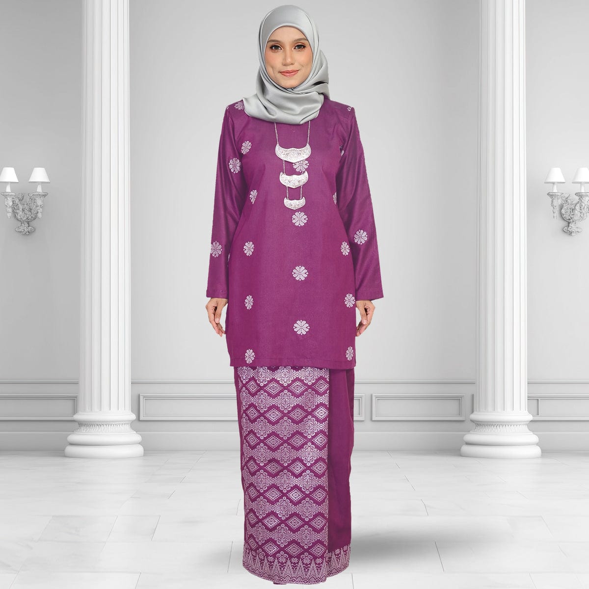 Songket Republik Auliya Kurung Moden - Purple