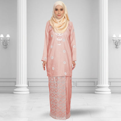 Songket Republik Auliya Kurung Moden - Rose Gold