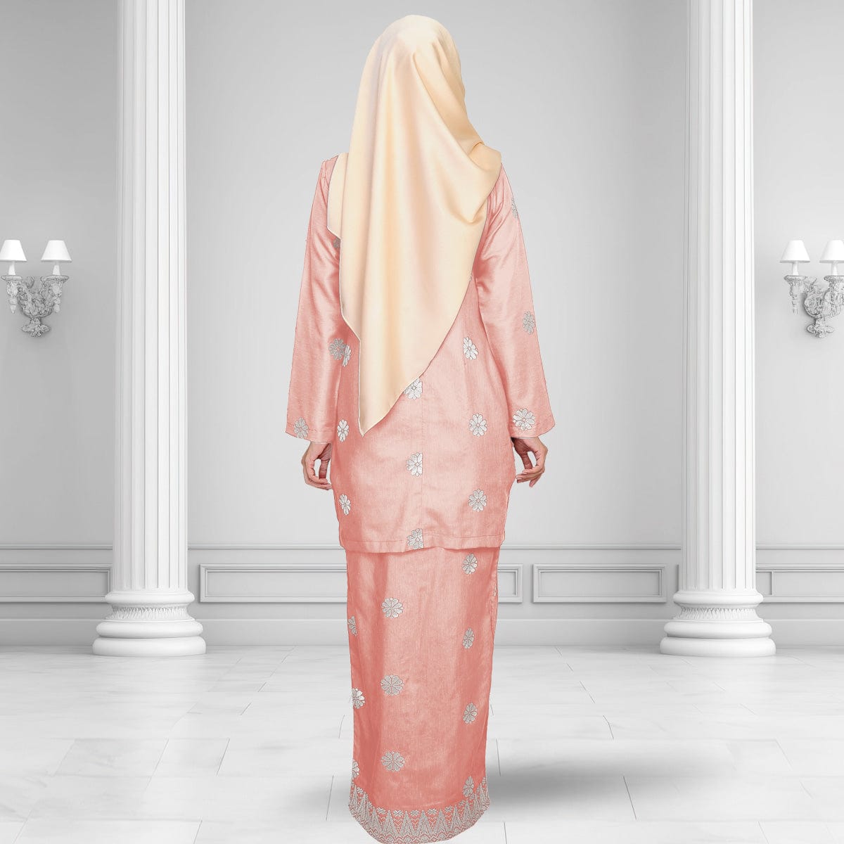 Songket Republik Auliya Kurung Moden - Rose Gold