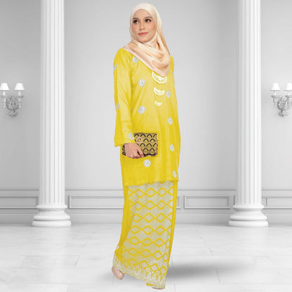 Songket Republik Auliya Kurung Moden - Royal Yellow