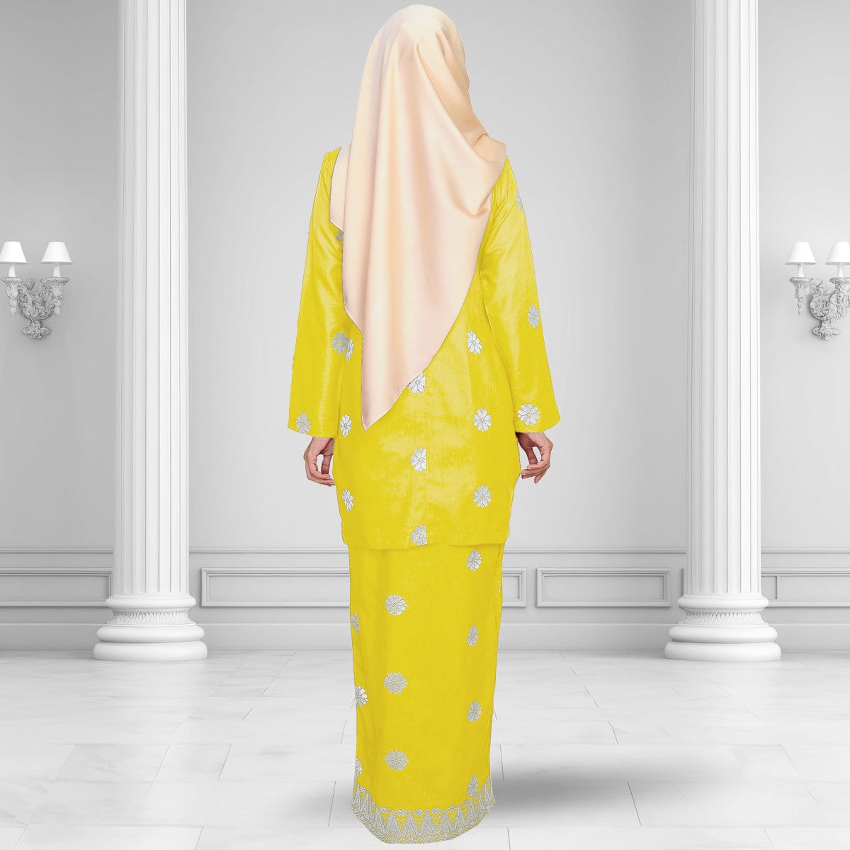 Songket Republik Auliya Kurung Moden - Royal Yellow