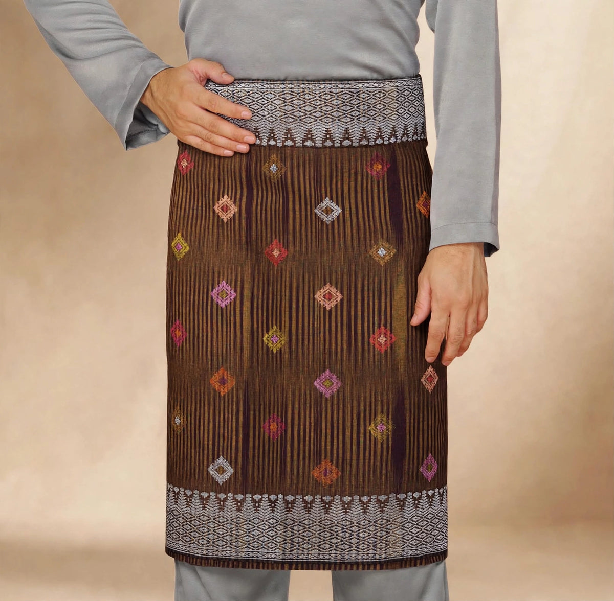 Sampin Johor Jalur browns Silver-6068