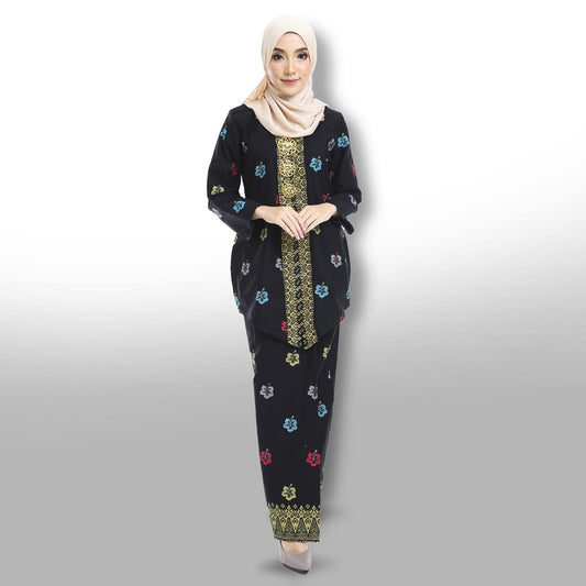 Songket Republik Haseena Baju Kebaya (printed) - Black