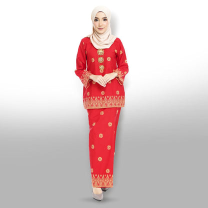 Songket Republik Kurung Moden (printed) - Red
