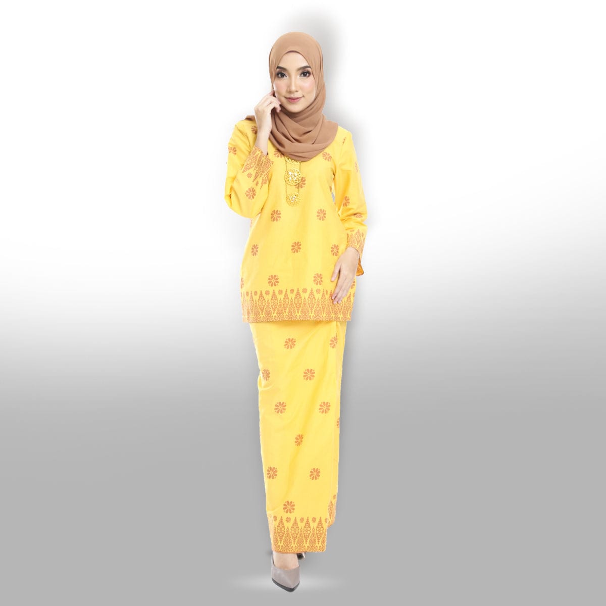 Songket Republik Moden (printed) - Yellow