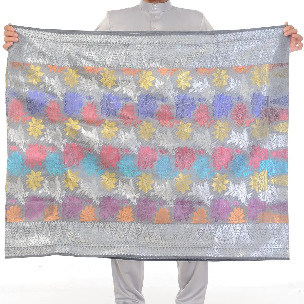 Songket Republik Sampin 3d Exclusive - Grey Silver