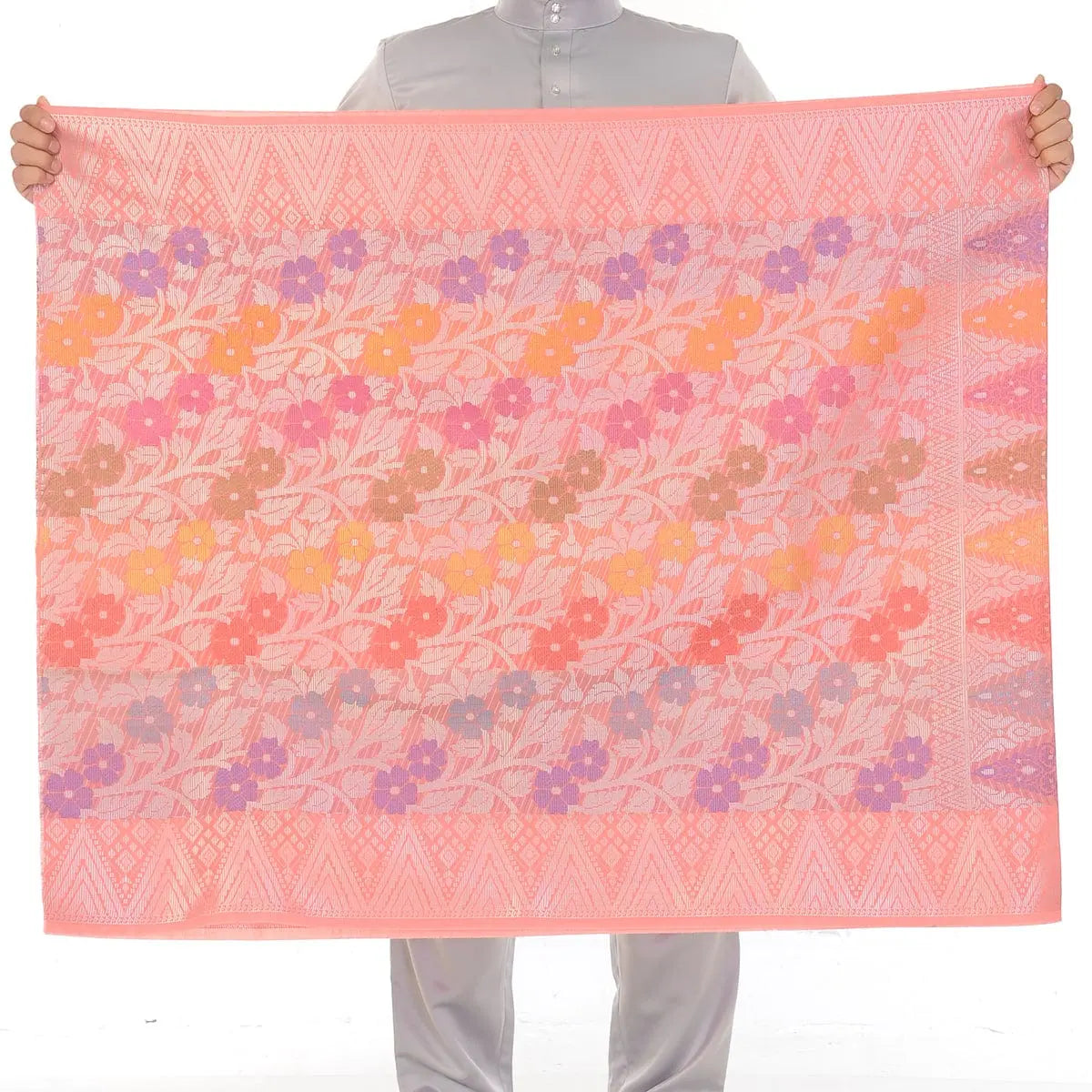 Songket Republik Sampin 3d Exclusive - Peach Silver