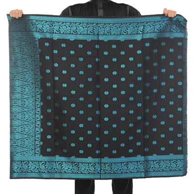 Songket Republik Sampin Bunga Tabur Klasik - (Black Blue)