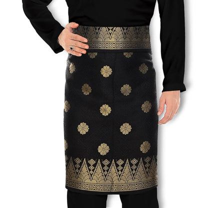 Songket Republik Sampin Bunga Tabur Klasik - (black Light Gold)