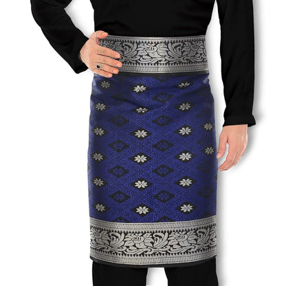 Songket Republik Sampin Bunga Tabur Klasik - (black Navy Blue)