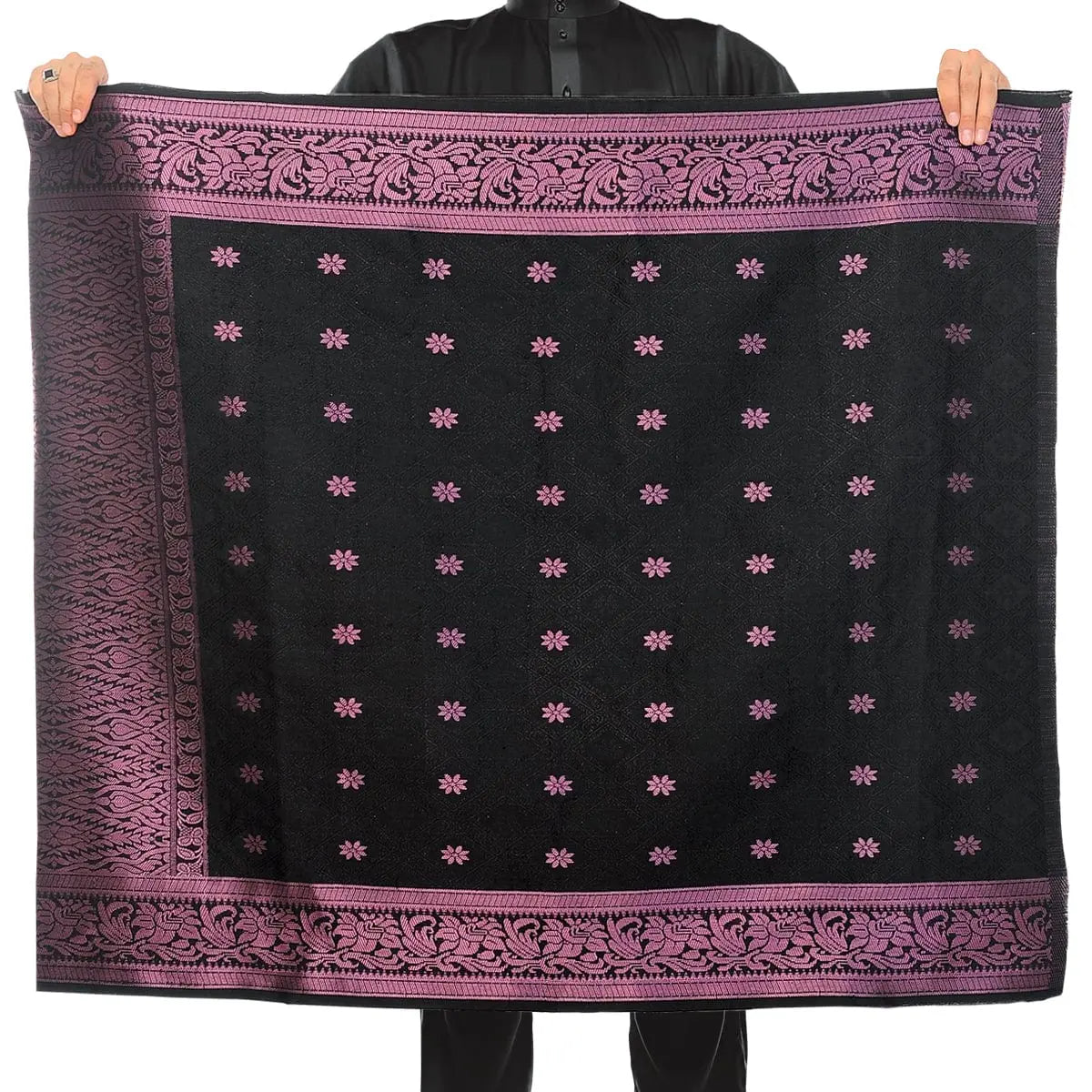 Songket Republik Sampin Bunga Tabur Klasik - (black Purple)