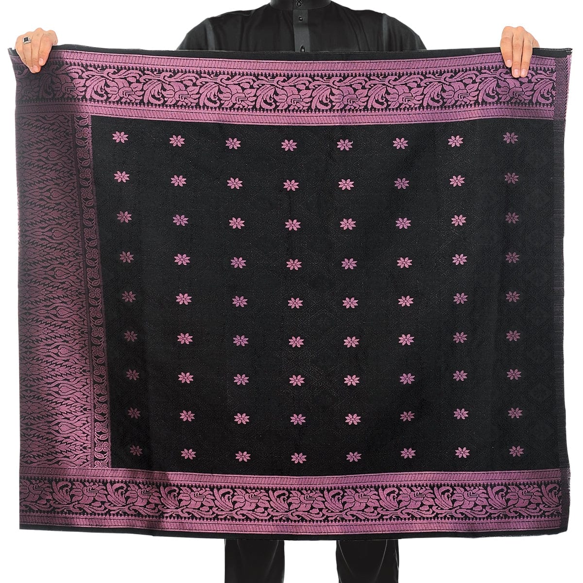 Songket Republik Sampin Bunga Tabur Klasik - (black Purple)