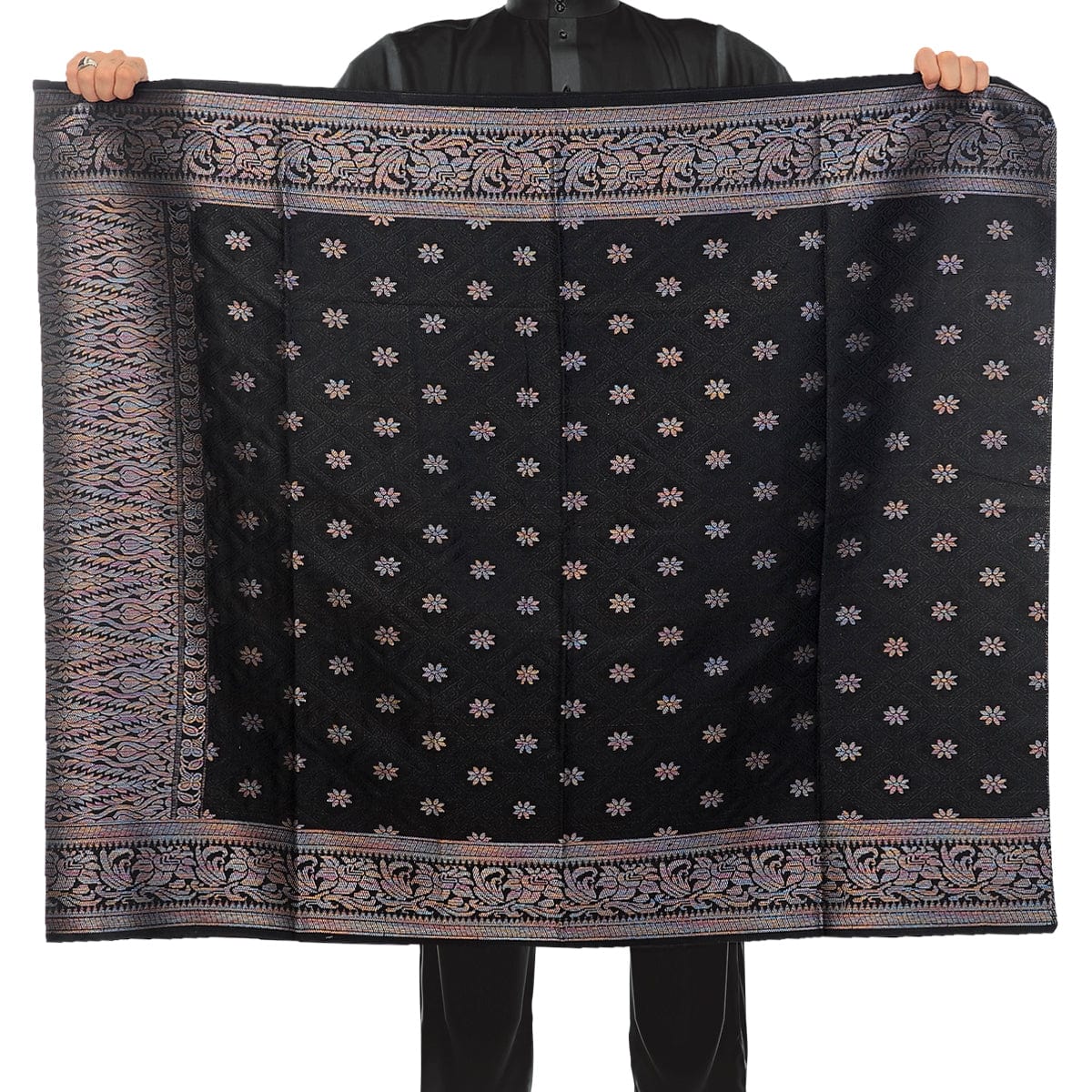 Songket Republik Sampin Bunga Tabur Klasik - (black Rainbow)