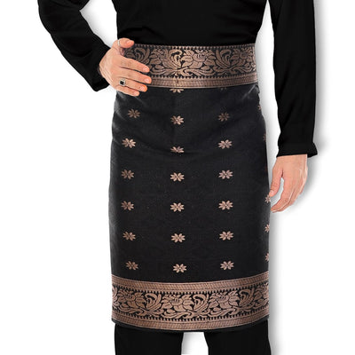 Songket Republik Sampin Bunga Tabur Klasik - (Black Rose Gold)