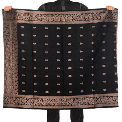 Songket Republik Sampin Bunga Tabur Klasik - (Black Rose Gold)