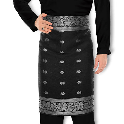 Songket Republik Sampin Bunga Tabur Klasik - (black Silver)