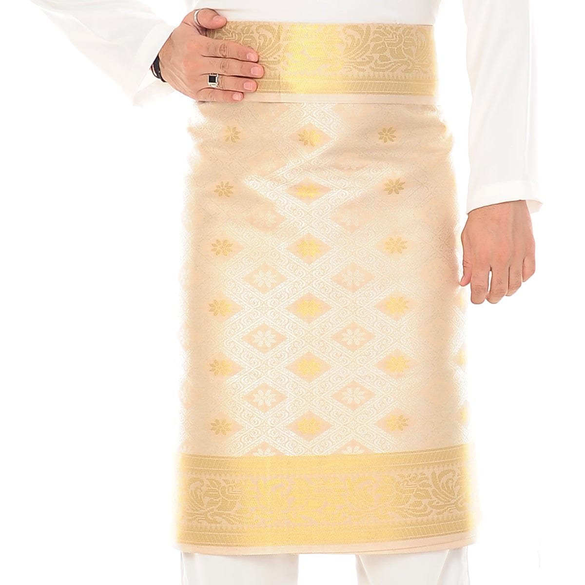 Songket Republik Sampin Bunga Tabur Klasik - (Light Nude)