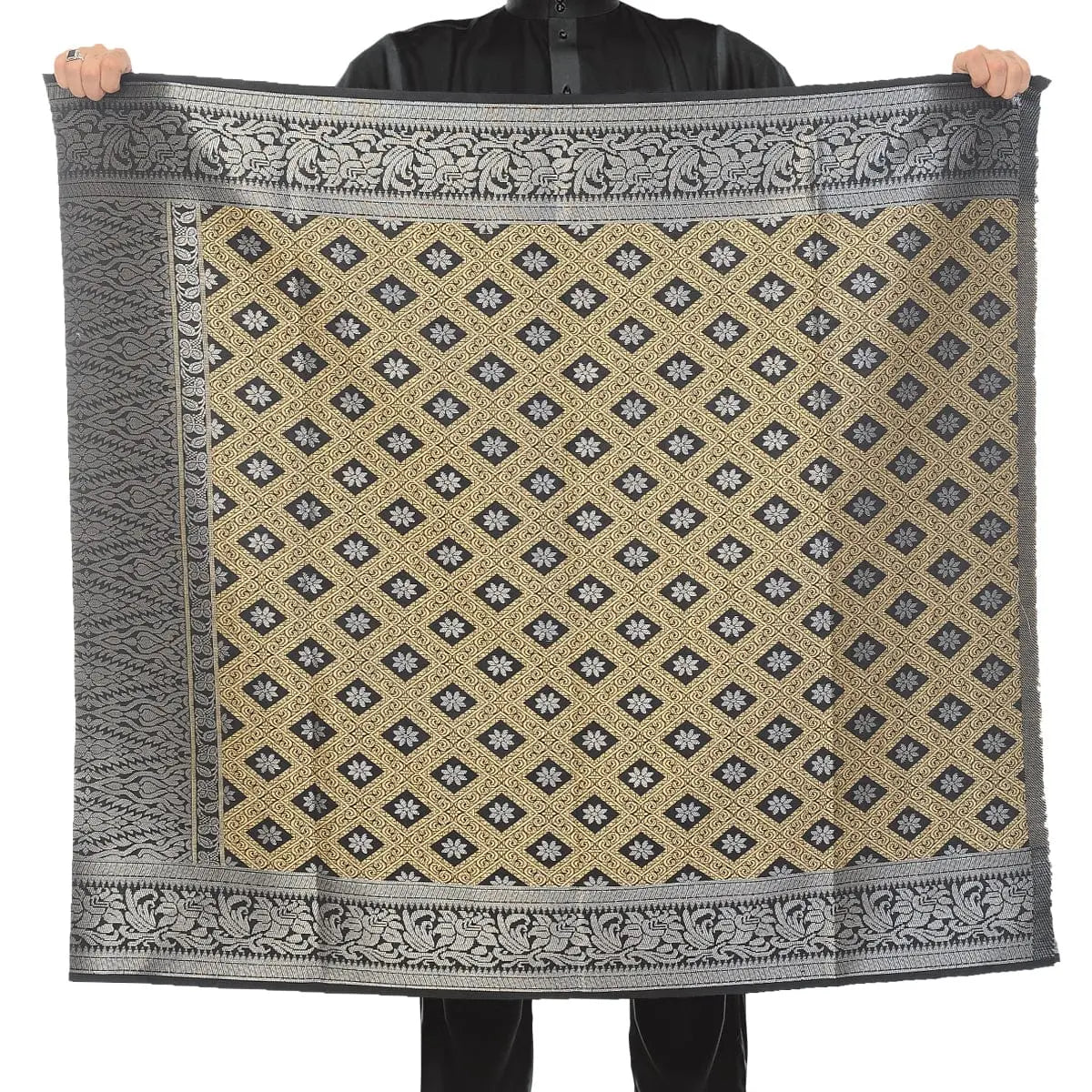 Songket Republik Sampin Bunga Tabur Klasik - (Nude Silver)