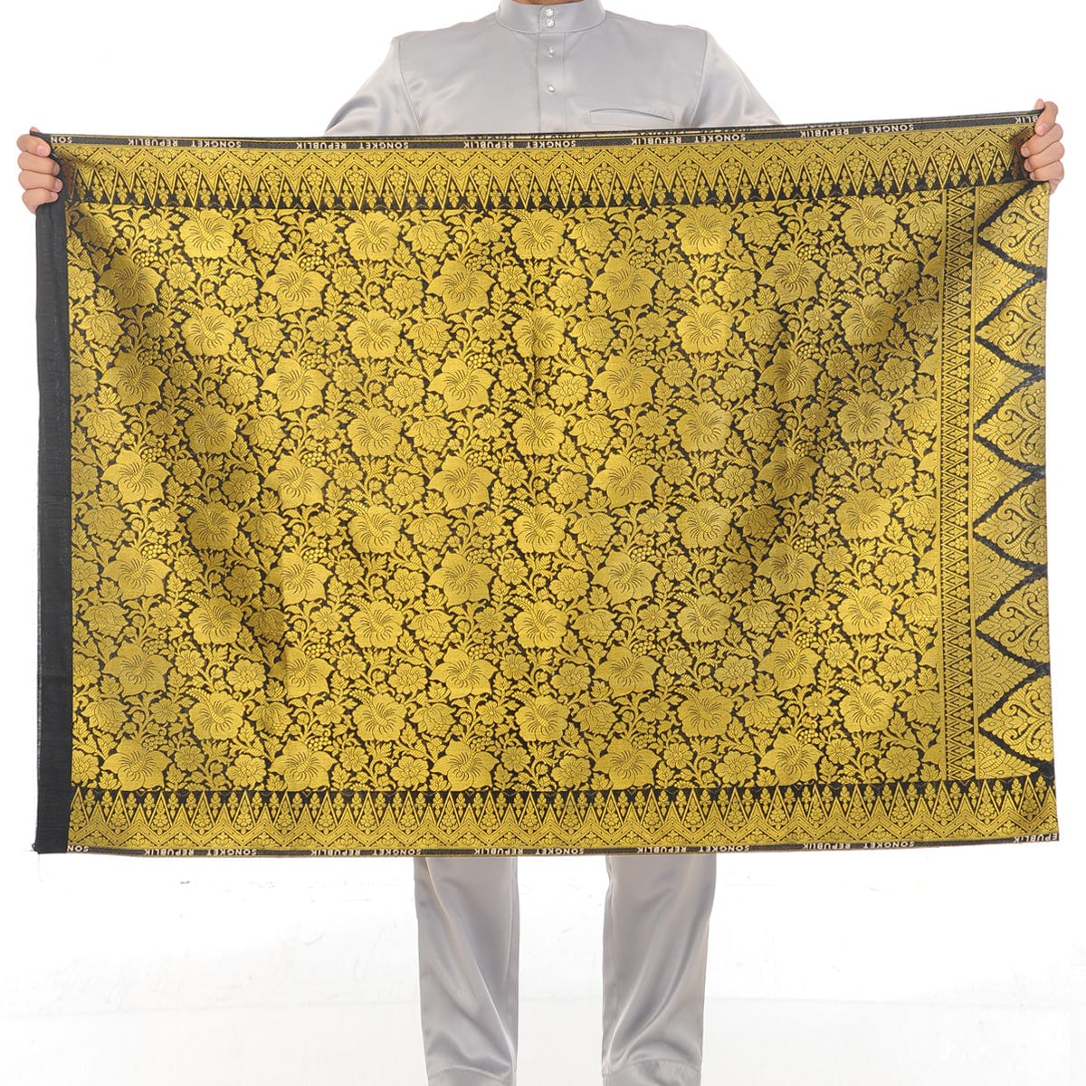 Songket Republik Sampin Mahkota - Black Gold