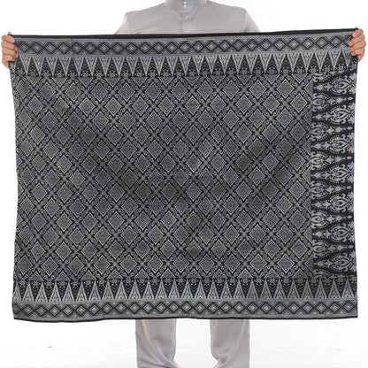 Songket Republik Sampin Pahlawan - Black Silver