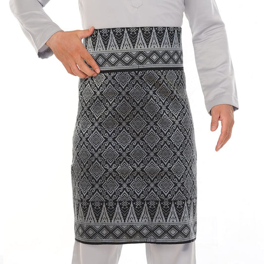 Songket Republik Sampin Pahlawan - Black Silver